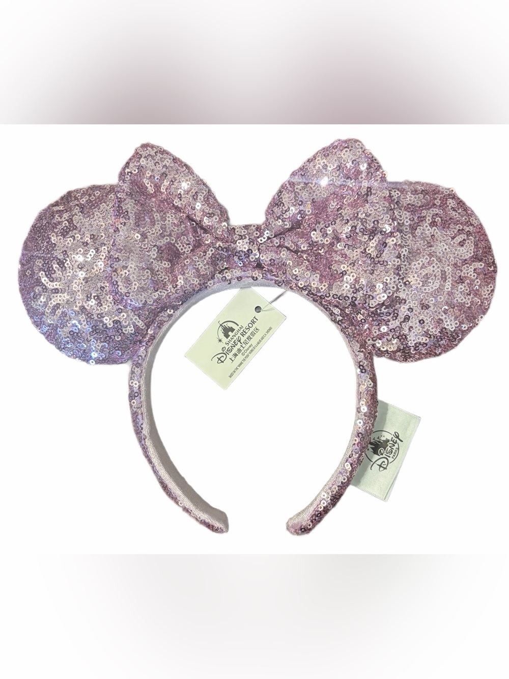 Disney Lavender Pink Sequin Minnie Ear Headband